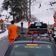 Progress was halted quickly. A maintenance crew was blocking the road, causing a traffic jam consisting of mostly carbagerun participants.